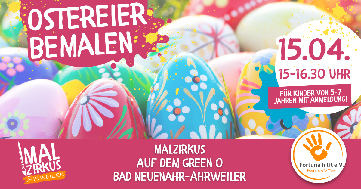 15.04. Ostereier bemalen mit Steffi Raths für Kinder zwischen 5 und 7 Jahre