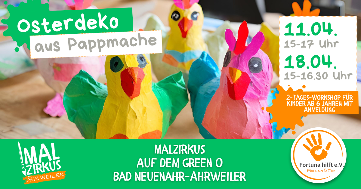 11.04 + 18.04. Zwei tägiger Pappmaché Workshop Osterfiguren Formen mit Steffi Raths und Sarah Uessem ab 6 Jahre