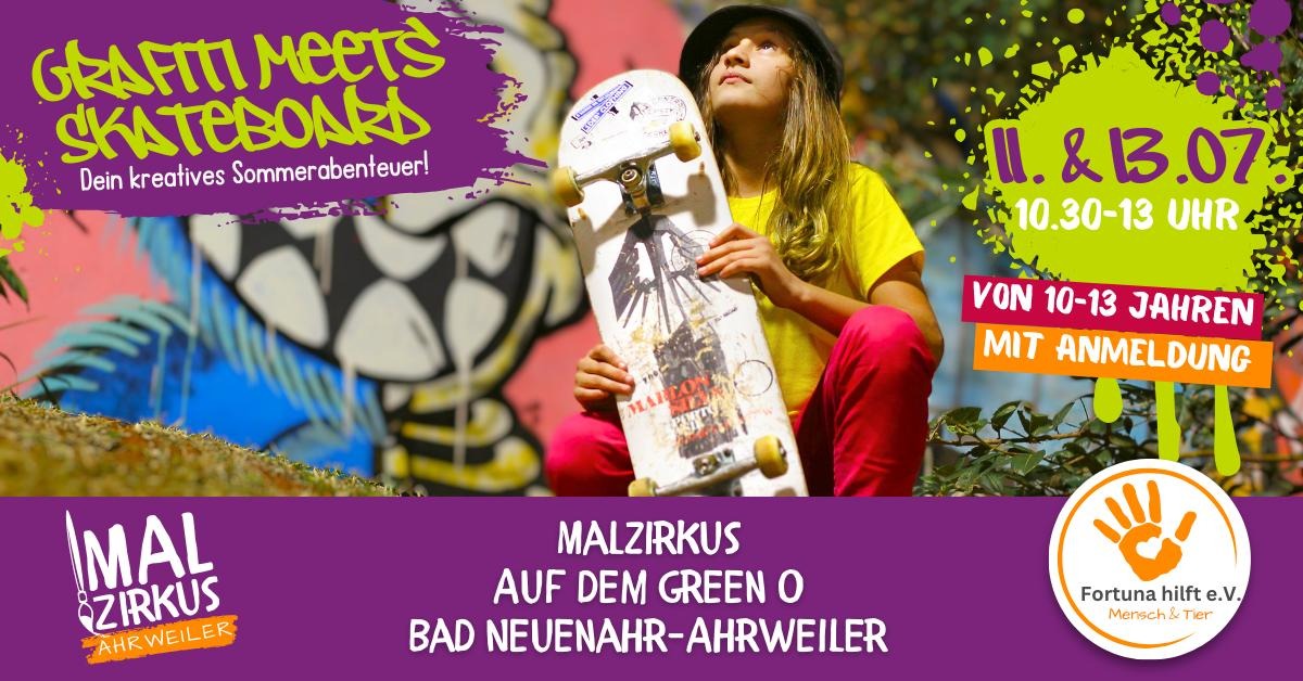 11.07 + 13.07 Graffiti meets Skateboard – Dein kreatives Sommerabenteuer! (7-13 Jahre)