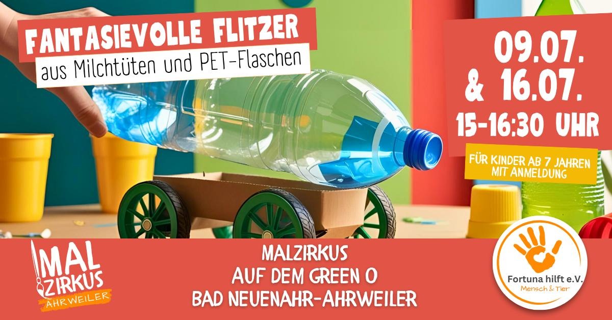 09.07 + 16.07 Fantasievolle Flitzer aus Milchtüten und PET-Flaschen (ab 7 Jahre)